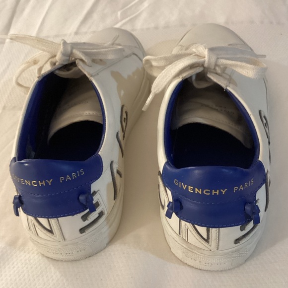 Givenchy White/Blue Leather Urban Street Low Top Sneakers - Picture 5 of 12
